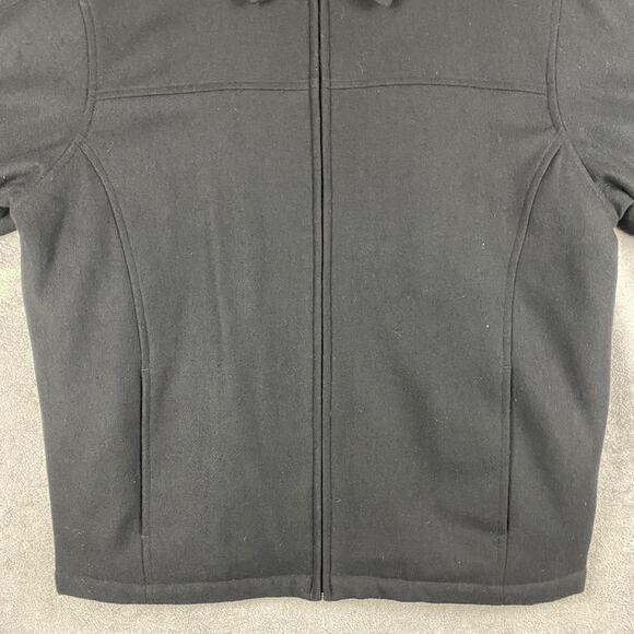 Aberdeen Collection Jacket Mens Large Black Wool Blend Zip Front Insulated Lined - Picture 3 of 16